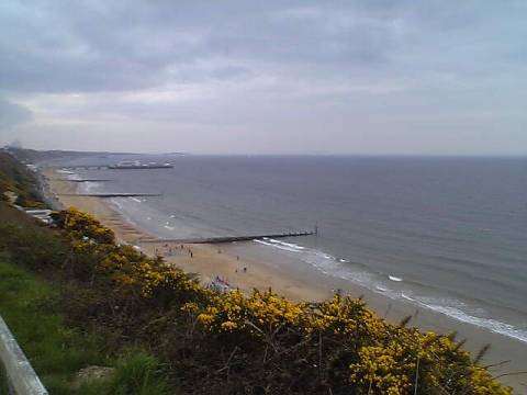 A view from the cliff top at Durley chine Bournmouth
